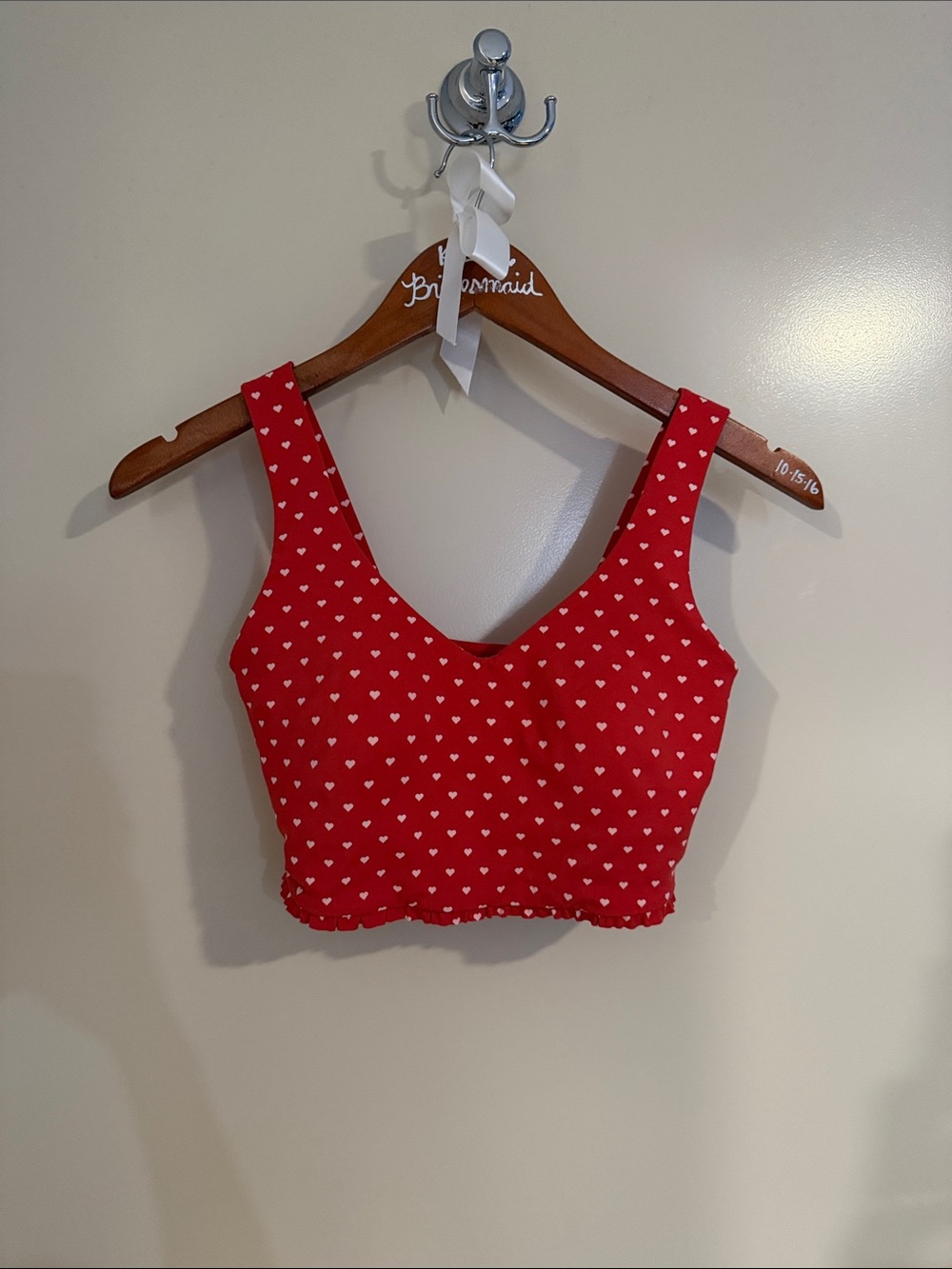 all in motion Red Heart-Print Crop Tank